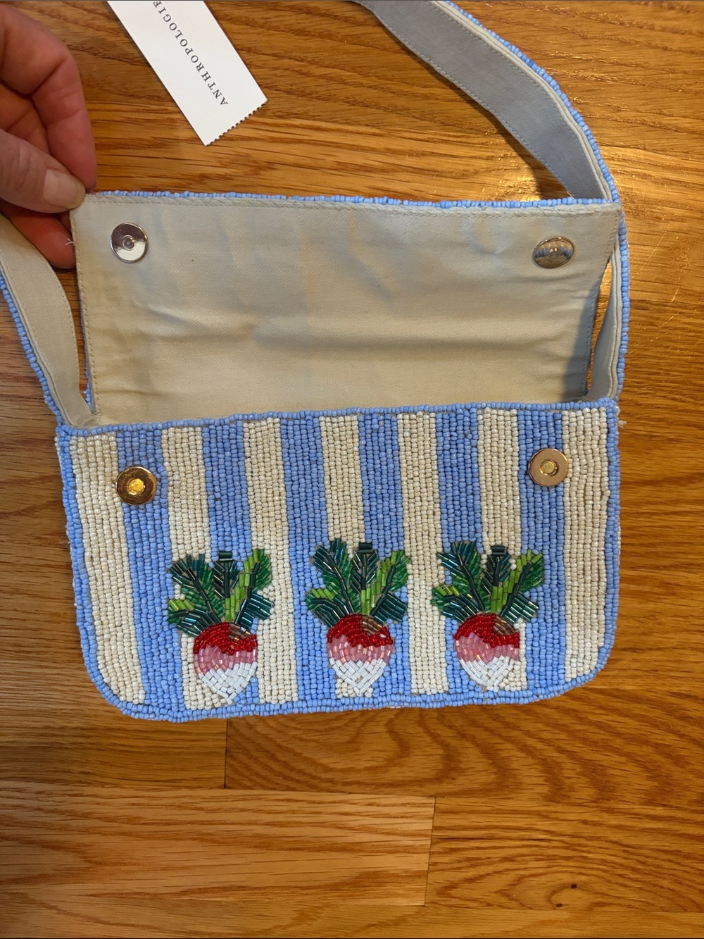 Anthropologie Beaded Fiona Radish Pattern Shoulder Bag NWT - Picture 11 of 13
